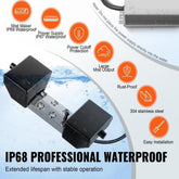 Ultrasonic Mist Maker 6 Head, 4500mL/H Ultrasonic Fogger, Mist Maker with 165W IP67 Waterproof Power Supply, Buoy, Replacement Discs, for Pond, Garden, Rockery, Greenhouse, Halloween Decoration